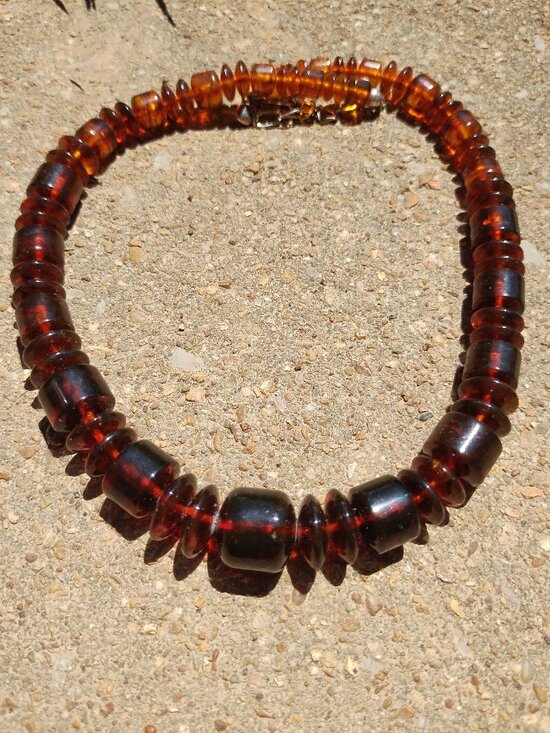 Jay King Jewelry - Jay King Mine find Barrel Shaped Baltic Amber Bead 925 Sterling Silver Necklace
